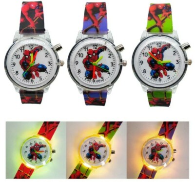 Orologio Bambino analogico LUCE LED SPIDERMAN ORIGINAL CARTOON Black | eBay