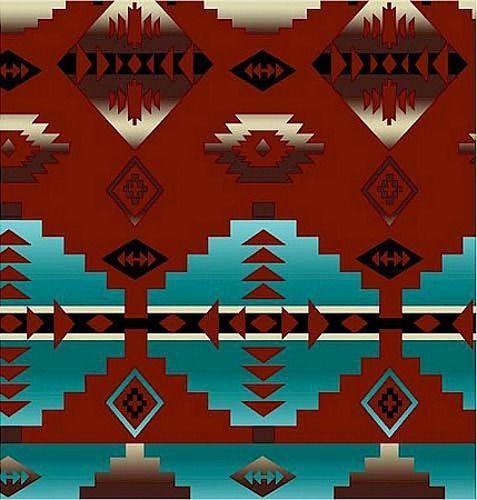 VelvaFleece Pueblo Woven Southwest Fleece Fabric Print by the Yard A231.03