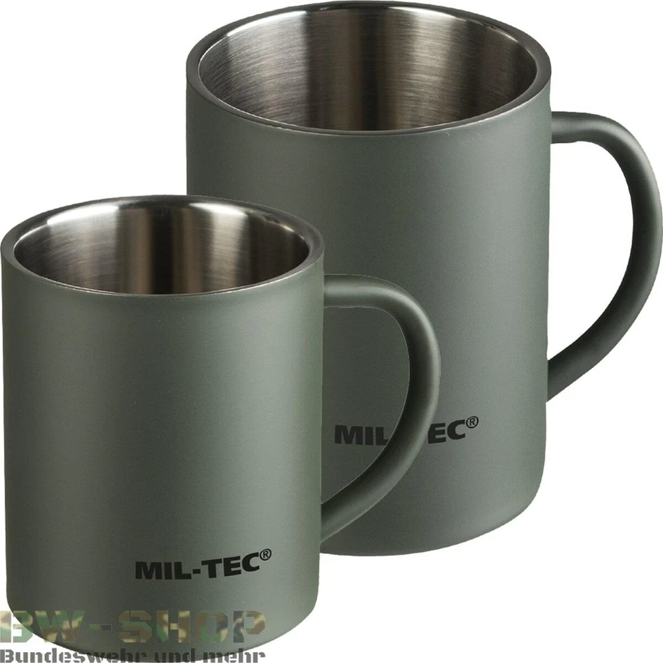MILITÄR TRINKBECHER INSULATED 300ml / 450ml EDELSTAHL ARMY OUTDOOR BECHER TASSE