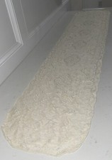 Handmade Crocheted Lace Cream 13.75x65" Table Runner - Great Vintage Condition