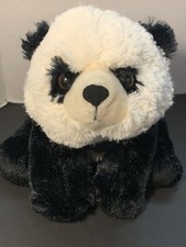 Wild Republic K M plush panda bear black white 11" stuffed animal soft toy
