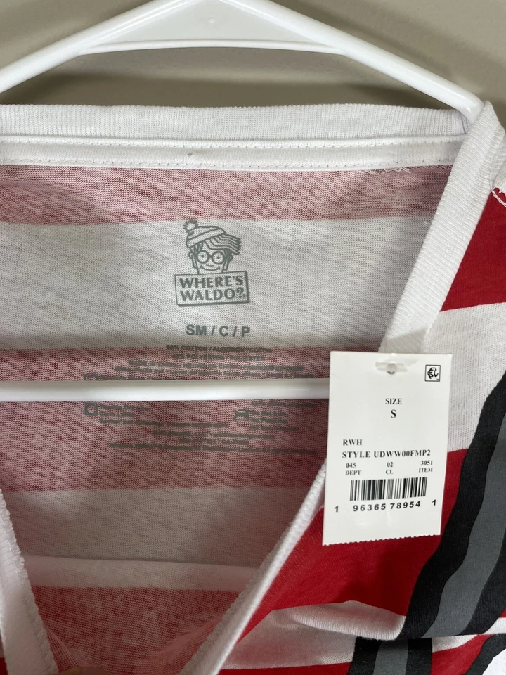 NUEVO CON ETIQUETAS Halloween "Where's Waldo" Adulto Disfraz Camiseta Gafas Binoculares S Pequeño Foto 3 de 3