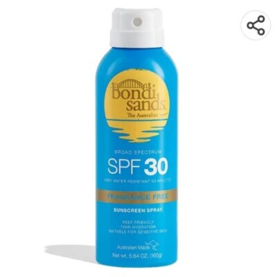 Bondi Sands Broad Spectrum SPF 30 Fragrance Free Sunscreen Spray, 5.64 Oz