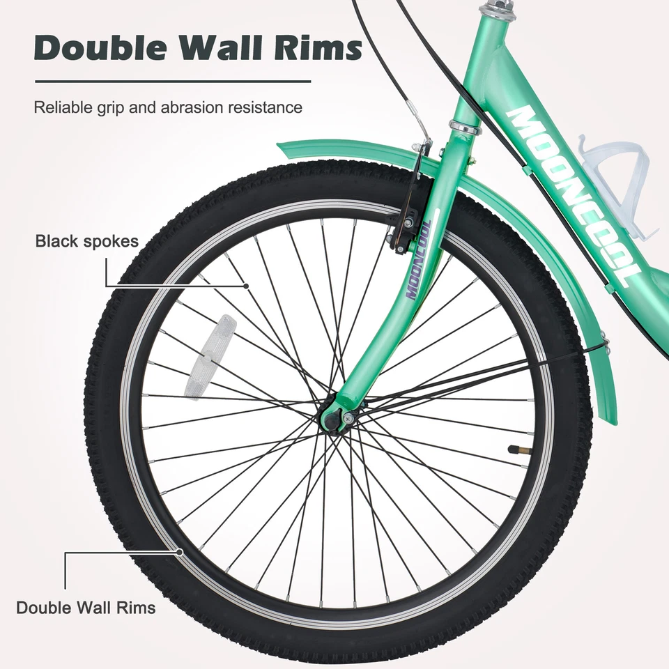 Triciclo triciclo de 3 ruedas para adultos mayores con cesta para regalo de compras 26" 7 velocidades Foto 4 de 4