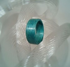 Blue Dyed Birch Wood Ring Bentwood Ring Handmade To Order Men's or Women's