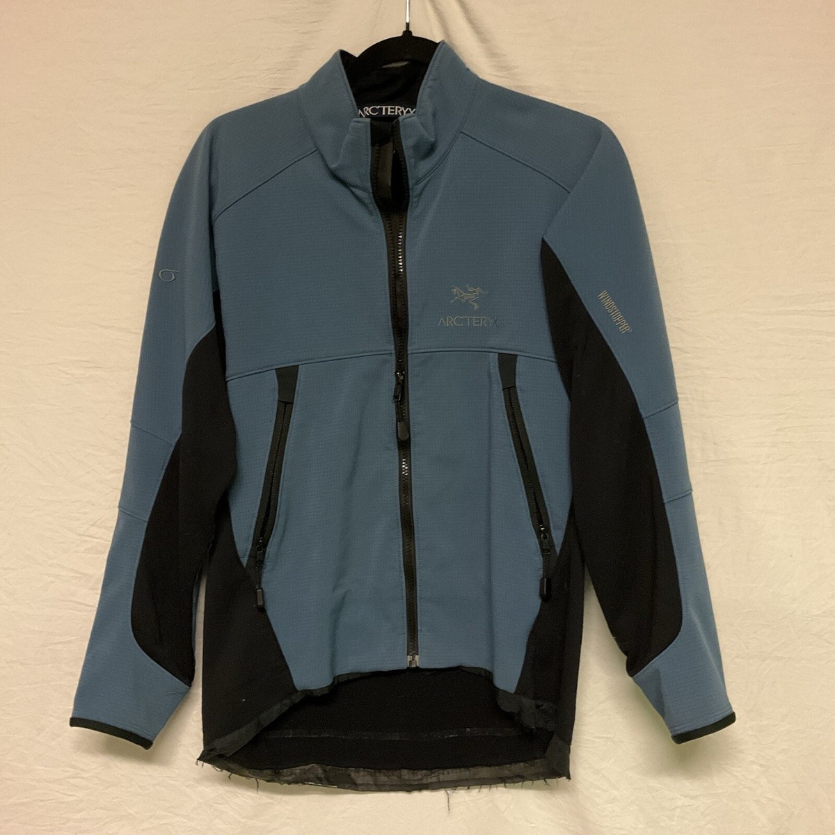 ウェア Arcteryx Windstopper Cycling Jacket arc'teryx mens jacket Small Blue Wind stopper Zipper Warm | eBay