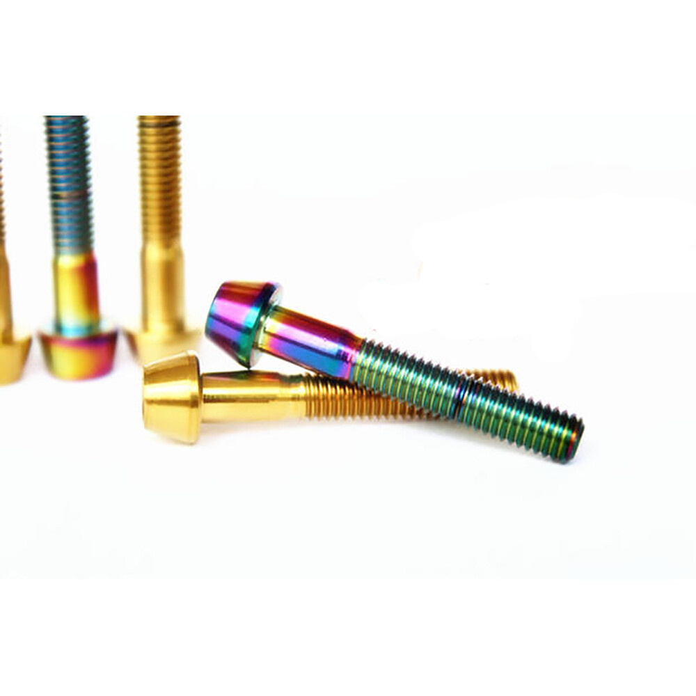 M8 x 15/20/25/30/3550mm Multiple GR5 Titanium Bike Screw Taper Cone