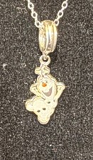 Disney Frozen Olaf 925 Silver Pendant and 18 in. Chain