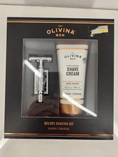 Olivina Men Deluxe Shaving Kit Classic Essential Boxed Set Shave Cream & Razor