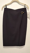 NWT Basler Wool Pencil Skirt Buckle Detail Women's 6-36 $275