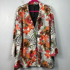Multiples New With Tag South Beach Floral One Button Jacket 2x