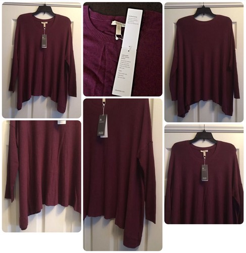 Nuevo con etiquetas Eileen Fisher dobladillo drapeado elástico box-top hilo italiano talla XS, precio de venta sugerido por el fabricante: $228.00 - Imagen 3 de 14