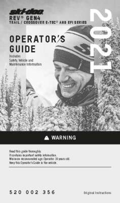 Ski-Doo Owners Manual Book 2021 MXZ X-RS 850 E-TEC