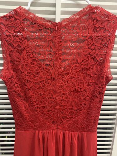 Miusol Women's Casual Deep- V Neck Sleeveless Wedding Maxi Dress Red Size Small - Picture 6 of 7
