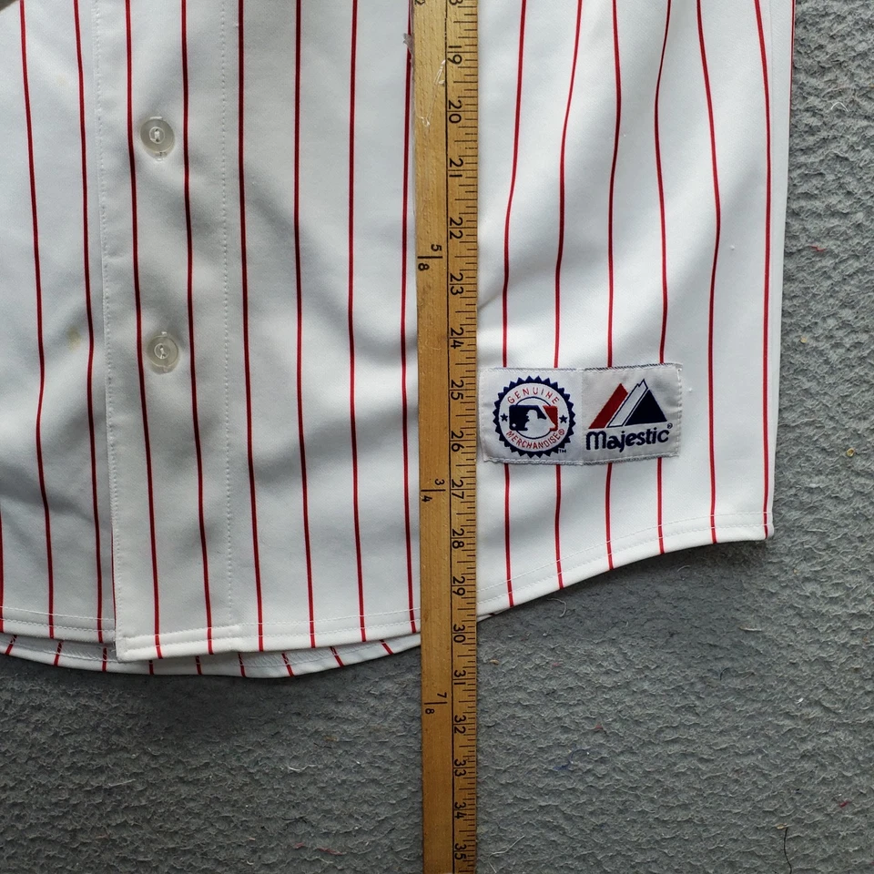 Majestuosa camiseta de béisbol abotonada de los Philadelphia Phillies Pete Rose #14 para hombre Foto 3 de 4