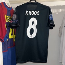 Real Madrid 2018/19 Adidas Auswärts Fußball Trikot UCL schwarz Kroos 8 Herren Small