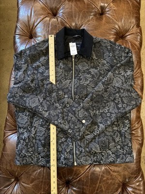 NWT Abercrombie & Fitch Black Floral Jacquard Jacket Y2K Workwear Men's XL - New