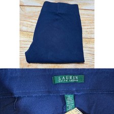LAUREN RALPH LAUREN LRL Stretch Skinny Pants Women Navy Blue Pull On Size 2