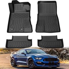 Car Floor Mats For 2015-2022 Ford Mustang TPE Rubber Custom Floor Liners