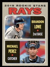 2019 Topps Heritage #9 Brandon Lowe michael Perez Rookie Tampa Bay Rays