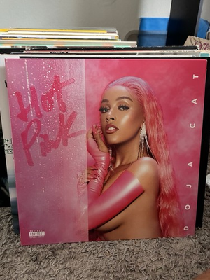 #ad Doja Cat Hot Pink Urban Outfitters Pink amp; White Splatter Vinyl LP $45.00