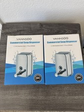 Vannsso 304 Stainless Steel Soap Dispenser 17 fl.oz. 500ml Commercial 2 pcs
