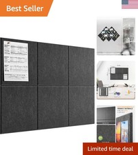 Customizable 6-Pack of Dark Gray Felt Wall Tiles - Sound Insulating Panels