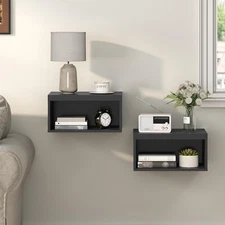 Floating Nightstand Set of 2, Wall Mounted Nightstand, Modern Floating Bedsid...