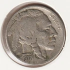 1937 US Indian Head Buffalo Nickel FULL DATE Rare 89 Year Old Collection Coin