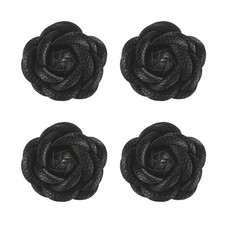 F&uuml;r 4er Pack Deko-Pins f&uuml;r Lederschuhe Blume Mode schwarz