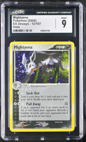 CGC 9 MINT Mightyena 2005 EX Deoxys 12/107 Holo Pokemon Card