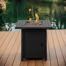 28 Inch Fire Pit for Outdoor - 40,000 BTU Outdoor Propane Fire Pit Table with Li