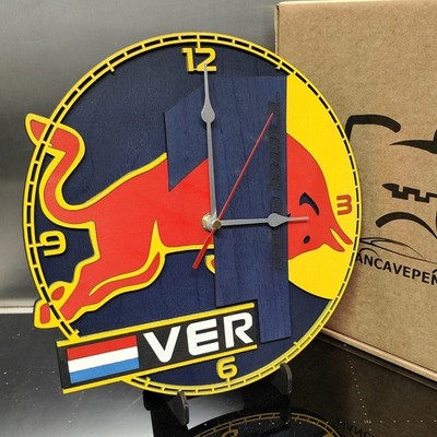 Verstappen inspirierte Wanduhr - Garage, Männerhöhle, Werkstatt - einzigartiges Geschenk