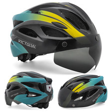 Bicycle Helmet for Men Taillight Magnetic Goggles UV400 Lens Sun Visor Cycling H