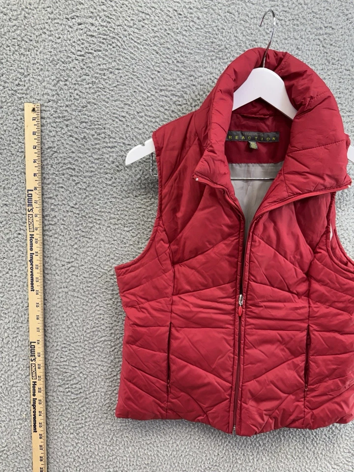 Kenneth Cole Reaction Rojo Puffer Chaleco Chaqueta Para Mujer Talla M POE Foto 2 de 4