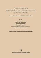 Herwart Opitz (U. A.) | Untersuchungen An Werkzeugmaschinenelementen | Buch