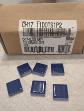 Box of 96 1x1 Inch Gloss Navy Ceramic Tile Dots Mosaics Crafts Tiles