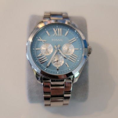 Fossil AM4547 Women's Chronograph Quartz Blue Dial Stainless Steel Bracelet