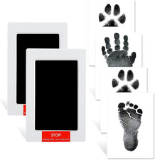 4-Pack Imprint Cards & 2 Hand and Footprint Kit - Ink Pad for Baby Hand and Foot
