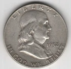 1952 D FRANKLIN HALF DOLLAR 90% SILVER DENVER MINT .50¢ UNITED STATES OF AMERICA
