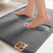 Memory Foam Bath Rug for Bathroom, 24X17 Gray