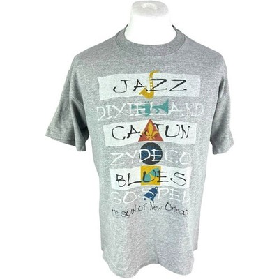Anvil Vintage T-Shirt Grau Large New Orleans Single Stitch 1995 America Tee L
