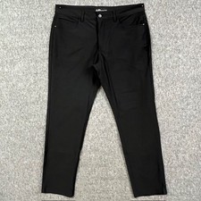 Members Mark Benton Slim Fit Performance Pant Mens 36x30 Black Stretch Comfort
