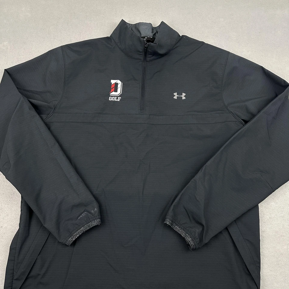 Chaqueta Davidson Wildcats Hombres XL Negra Under Armour Storm 1/4 Cremallera Golf Pullover Foto 2 de 4