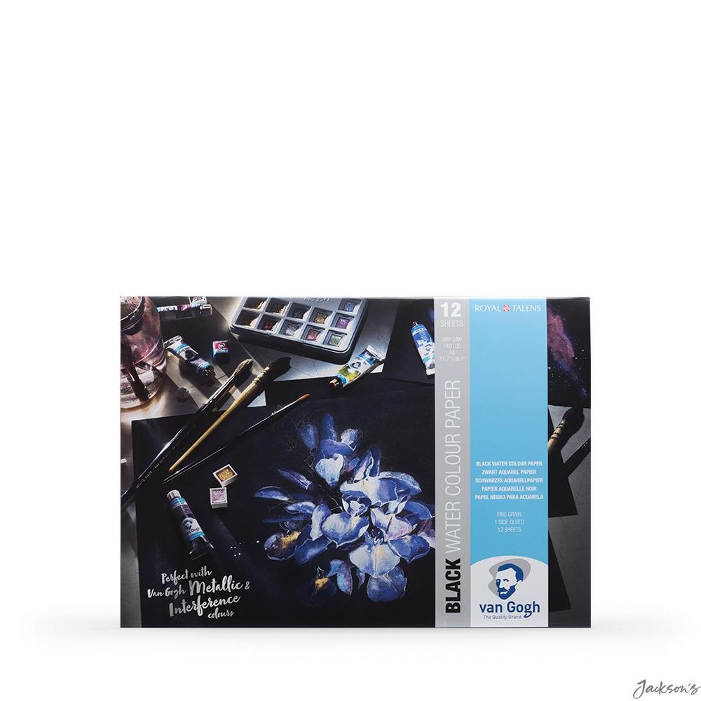Royal Talens Van Gogh Black Watercolour Paper Pad Cellulose A3 12 Sheets 360g...