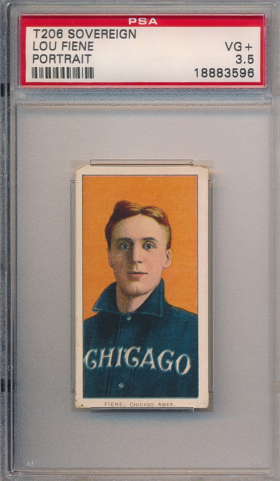 1910 T206 SOVEREIGN - LOU FIENE PORTRAIT - PSA 3.5 VG+ (SVSC)