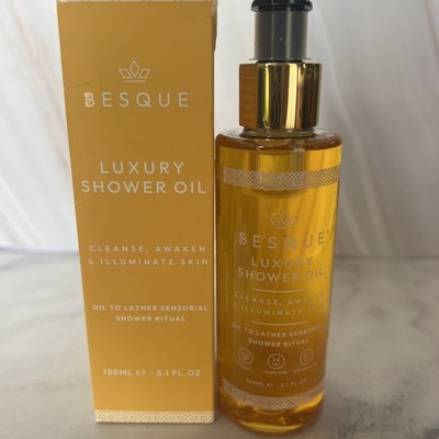 Besque Luxury Shower Oil, 5.1 FL OZ, Natural Hydrating Body Wash, Sweet Almond
