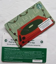 STARBUCKS CARD HOLIDAY FA LA LA LA LA 2025 #6340 w/ 'LINE' MARK BARCODE NO VALUE