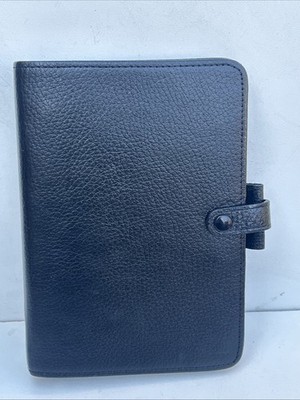 Filofax Organizer Richmond Personal Size - schwarzes Echtleder mit Einsätzen -90er