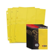Double-Sided 9-Pocket Pages Holder - 50 Yellow Pages | Trading Card Binder Sh...